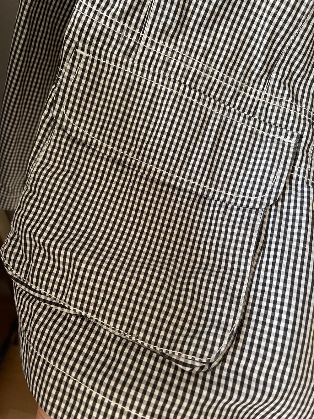 Uniqlo Black and White Gingham Casual Blazer Cotton - Picture 3 of 8